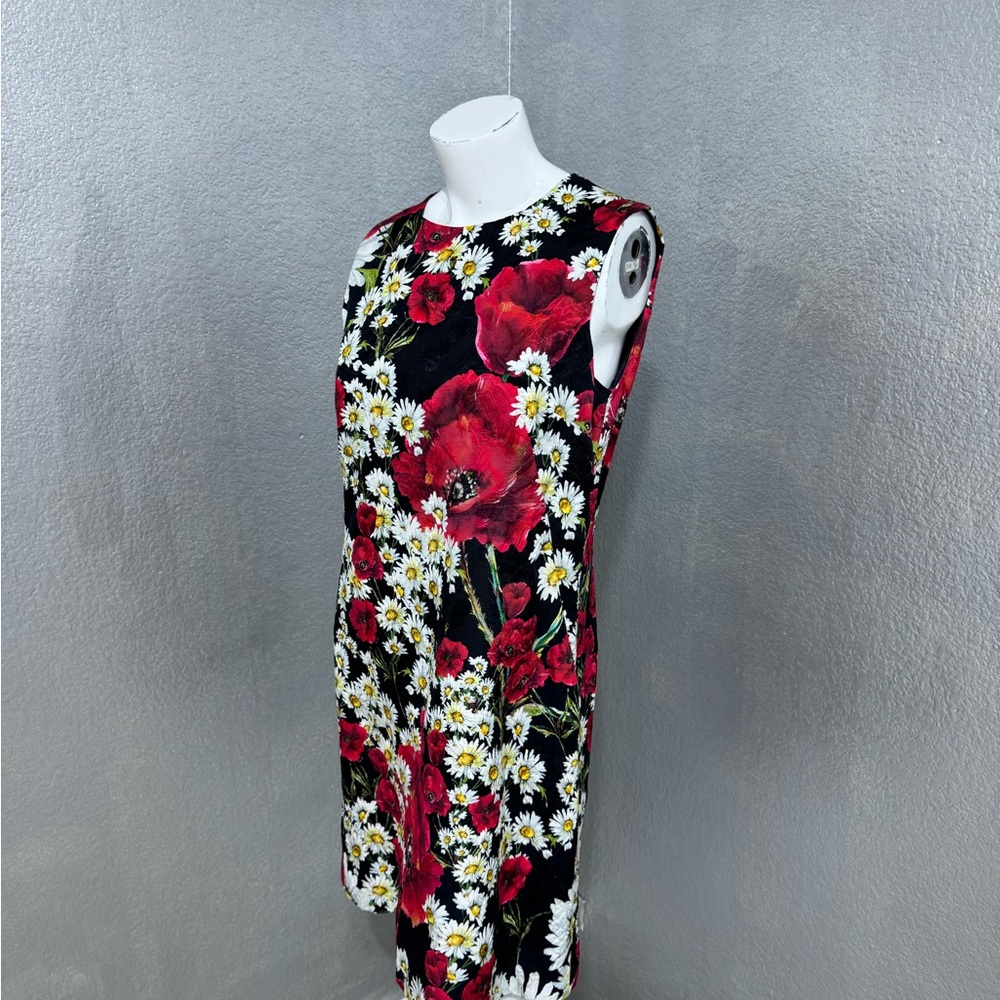 Dolce & Gabbana Black Dress with Red and White Floral Design - Picture 16 of 17